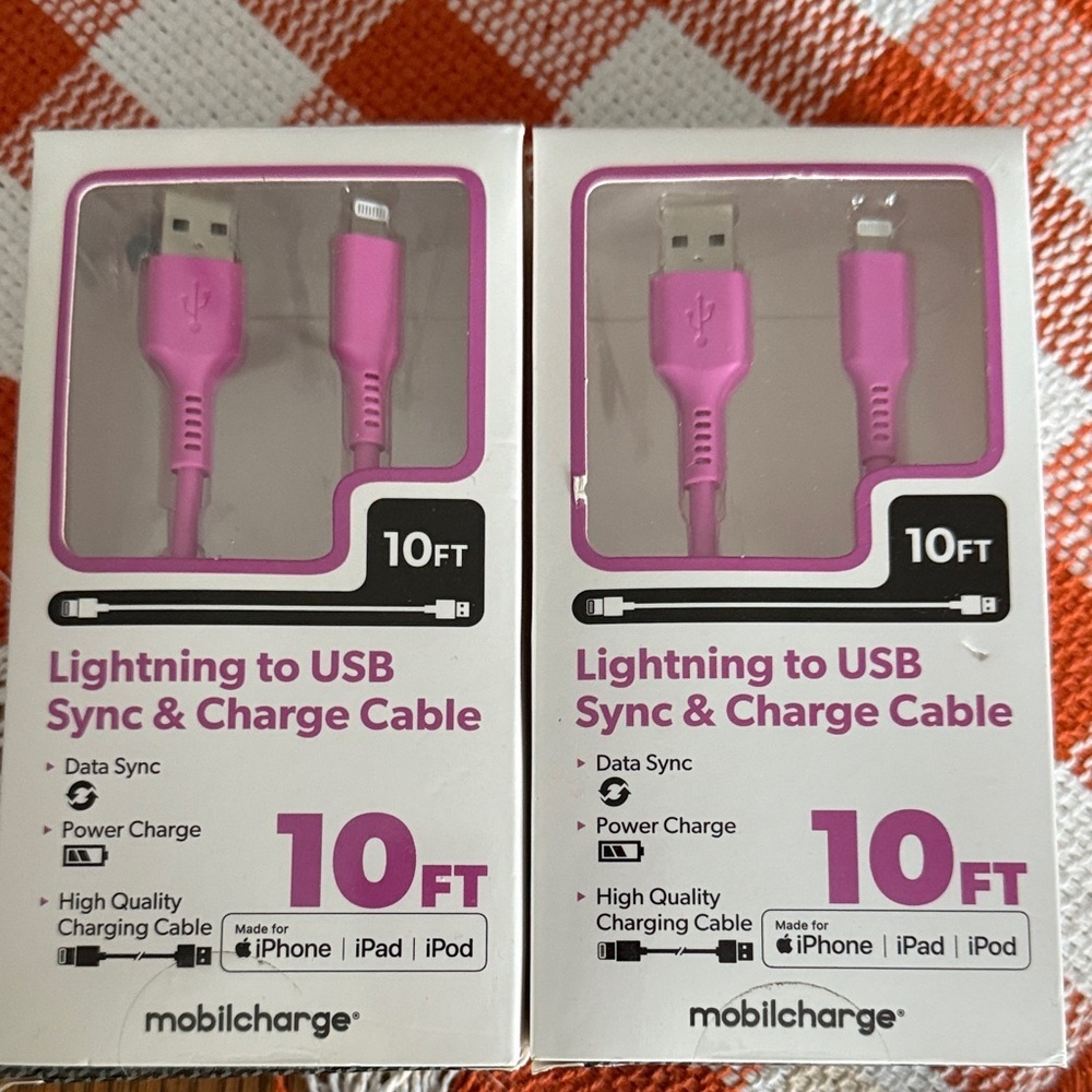 Pink Lightning to USB Cable 10FT - Picture 1 of 2